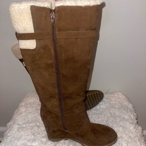 Unisa Brown Wedge Boots - Picture 7 of 10
